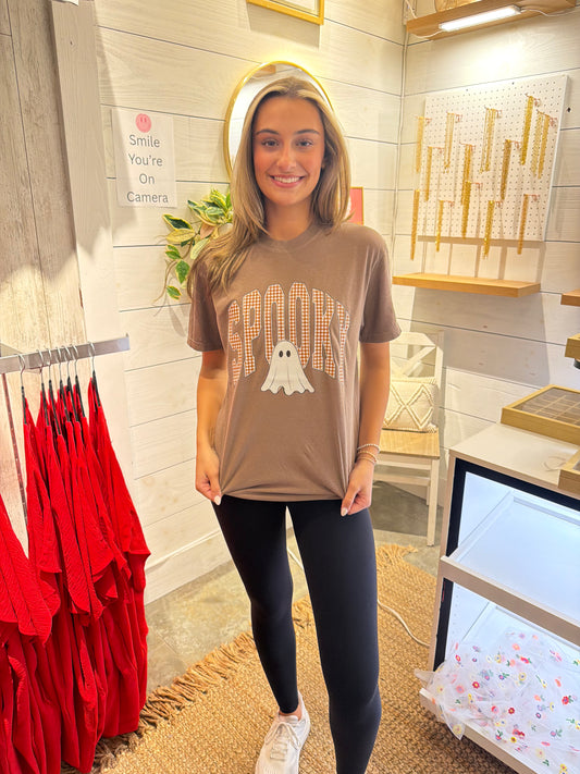 Spooky Gingham Ghost Comfort Colors Graphic Tee