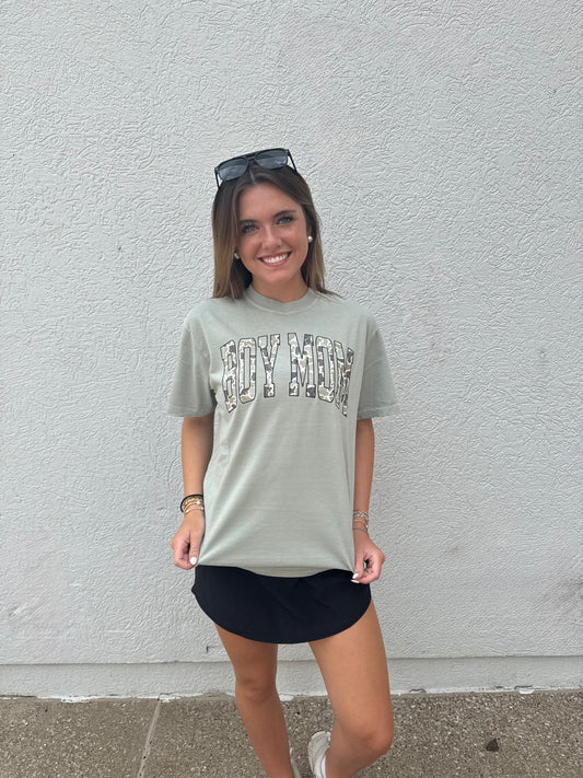 Boy Mom Camo Graphic Tee