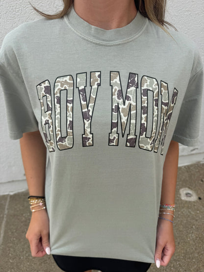 Boy Mom Camo Graphic Tee