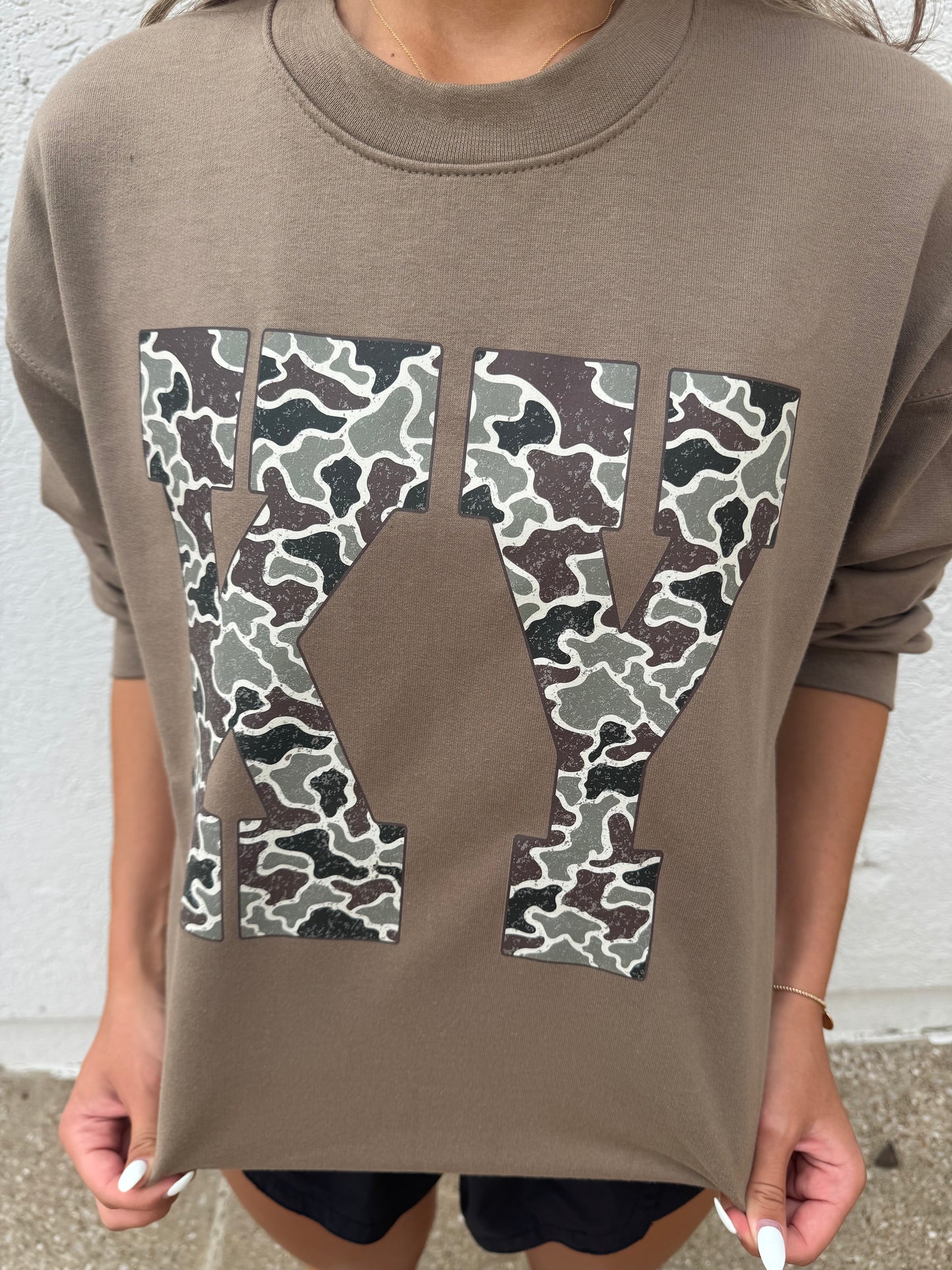 Camo Kentucky KY Crewneck Sweatshirt